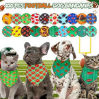 100 Pcs Dog Bandanas Bulk, Football Adjustable Triangle Pet M - Image 5