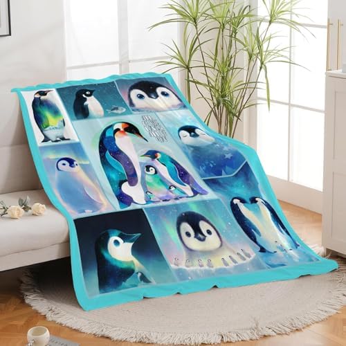 Penguin Blanket for Girls Women Boys Men Adults Kids Soft Cozy Fleece Cute Penguin Animal Throw Blankets Gifts Warm Flannel Plush Lightweight Decorative for Couch Bed Sofa 60"X50" - Image 3
