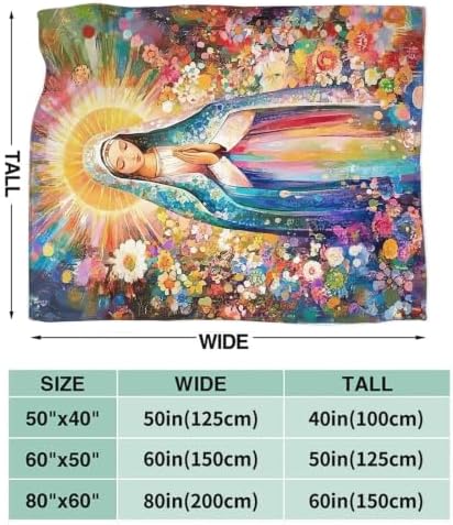 Virgin Mary Blanket Christian Catholic Throw Stuff Gifts 50"x40" - Image 2