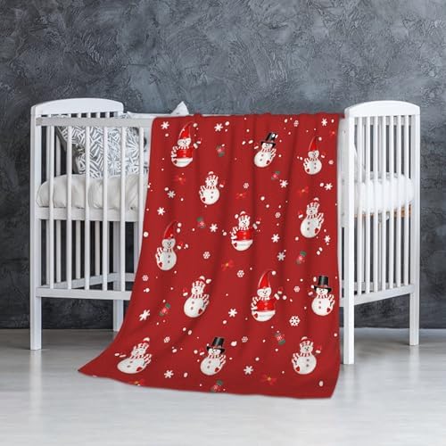 Christmas Snowman Print Baby Blanket Food Blanket Gifts Super Soft Swaddle Toddler Blanket, Newborn, Infant Nursery Blanket for Stroller, Crib XS 30x40 in for Pet/Toddler by Todeyya