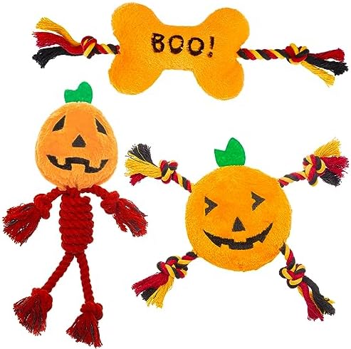 PUPTECK Halloween Dog Squeaky Chew Toys 3 Pack by PUPTECK