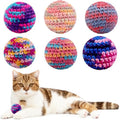 Colorfull Cats Ball Toy with Bell Inside, Hand-Knitted Woolen Yarn Cat Ball by Petisourfriend