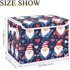 Bolaz Storage Bins with Lids and Handles,Cute Gnmoes American National Day Storage Box Storage Basket with Cover Collapsible Organizer Containers for Home Closet, Shelves - Image 3