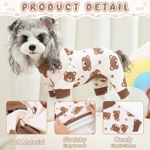 XPUDAC Dog Pajamas for Small Medium Dogs Puppy Clothes Pjs Outfit, Medium - Image 3