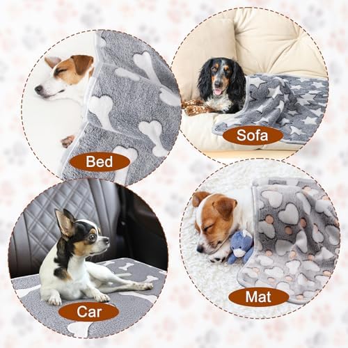 1 Pack 3 Blankets for Dog Puppy Cat (Medium 30x20'', Star, Bone, Love) - Image 4
