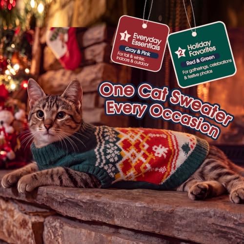 IECOii Christmas Cat Sweater for Cats, Kitten Holiday Sweater Ugly, XS-L - Image 7