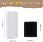 PETTEN Cat Water Fountain Filters,12 Pet Fountain Filter：6 Carbon Filters & 6 Sponges Filters Set for 80oz/2.4L Ultra-Quiet Pet Water Fountain for Cats/Small Dog