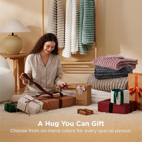 Bedsure Soft Cal Size Blanket for Bed Grey 102"x96" - Image 5
