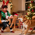 No Stuffing Squeaky Christmas Dog Toys with Crinkle Paper, 21”Cute Christmas Gingerbread Man Gift Dog Plush Toys Chew Toys,Durable Interactive Dog Toys for Large Medium Small Breed, - Image 7