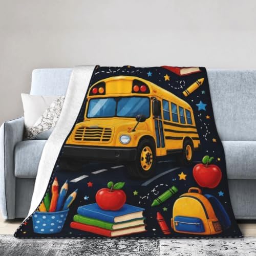 School Bus Blanket Back to School Throw Stuff Gifts 50"x40" - Image 2