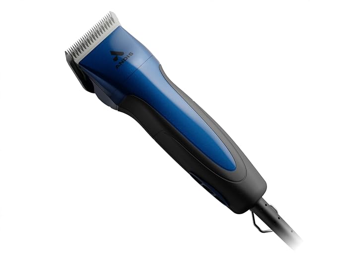 Andis 68520 Excel Professional 5-Speed Detachable Blade Clipper Kit, Blue | Includes world-class CeramicEdge blade that stays cool & sharp, dog grooming clippers, 14ft cord