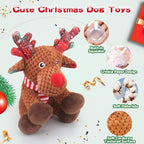 Christmas Dog Toys, Squeaky Dog Toys with Crinkle Paper, Interactive Plush Puppy Chew Toys, Cute Reindeer Dog Funny Toys, Dog Gifts for Small, Medium, Large Breed - Image 2
