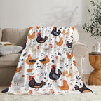 Chicken Blanket Rooster Chicken Throw Blanket Gifts for Kids Girls Boys Adults Women Man Super Soft Cozy Plush Fluffy Fuzzy Fleece Blanket Decor 60''X80'' - Image 2