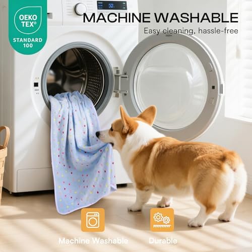 Luciphia 1 Pack 6 Dog Blankets Cat Soft Fluffy Fleece Pet Blanket Warm Cute Print Design Puppy Kitten Doggy Dot Large(41"x31") - Image 6