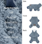 Fitwarm Collared Neck Dog Sweater Pajamas, Warm Winter Dog Clothes for Small Dogs Boy Girl, Fuzzy Pet Onesie with Feet, Steel Blue, XL - Image 5