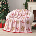 Snuggle Sac Pink Christmas Throw Blanket Gingerbread Man Bow Blanket 50x60 inches, Ultra Soft Cozy Throw Blanket for Couch, Sofa and Bed for Xmas by SnuggleSac