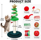 Christmas Tree Cat Scratcher with 8 Interactive Toys, Multi-Level Cat Tower - Image 3