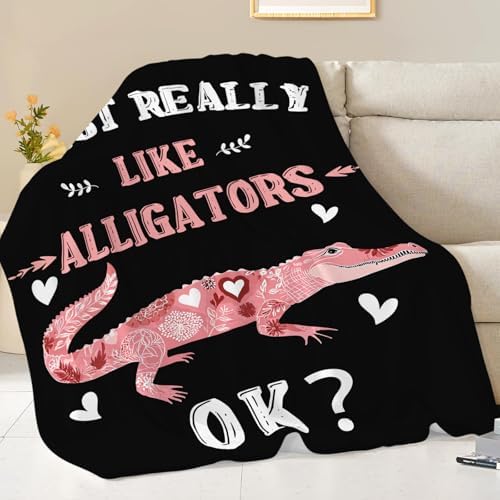 Crocodile Blanket for Girls Women Boys Men Adults Kids Soft Cozy Fleece Reptiles Alligator Throw Blankets Gifts Warm Flannel Plush Lightweight Decor for Couch Bed Sofa 80"X60" - Image 5