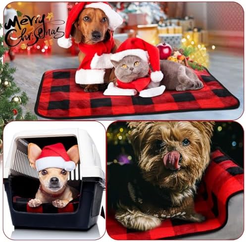 Reginary 4 Pcs Guinea Pig Fleece Cage Liners, Plaid, 24 x 16 Inch - Image 4