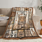 Lynx Blanket, Bobcat Throw Gifts Decor for Girls Women 50"X40" - Image 2