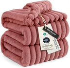 Bedsure Soft Cal King Size Blanket for Bed Dusty Pink 102"x96" by BEDSURE