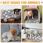 Tatuo 4 Pcs Fleece Dog Blanket for Puppy Cat, Grey, 30 x 20.5 in, Star - Image 4