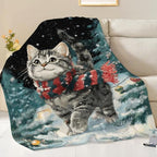 Christmas Cat Blanket Kitten Throw Stuff Gifts for Girls 50"x40" - Image 3