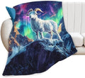 Goat Blanket Aurora Mountain Goat Animal Lover Throw Blankets Gifts for Girls Boys Kids Soft Cozy Fleece Plush for Couch Sofa Bed 60"x50" by Unknown