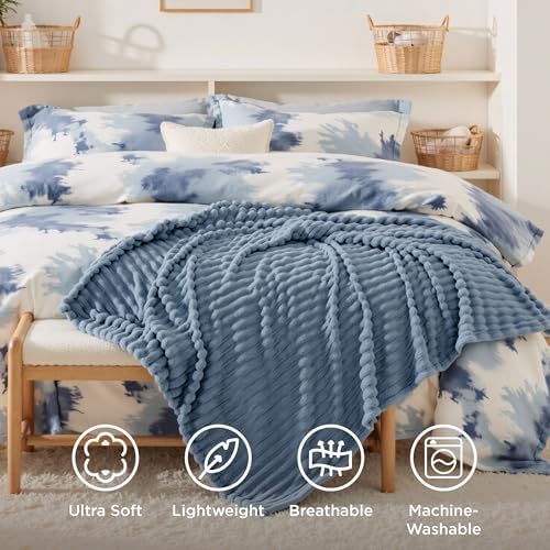 Bedsure Soft Twin XL Blanket for Bed Dorm Blue 66"x90" - Image 5