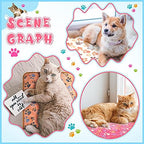 Tatuo 4 Pcs Fleece Dog Blanket for Puppy Cat, Cream, 41 x 30 in, Paw - Image 2