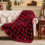 BEDELITE Christmas Fleece Throw Blanket for Couch & Bed, Red & Black. by BEDELITE