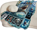 Shark Blanket Ocean Sharks Throw Blankets Decor Stuff Cozy Flannel Fleece Soft Plush Fuzzy Warm Lightweight Bedding Gifts for Women Girls Kids 80"X60" - Image 4