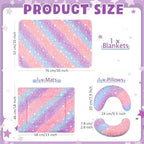 Namalu 3 Pack Soft Cat Bed Mat with Blanket and Pillow, Colorful Star - Image 2