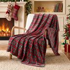BEDELITE Christmas Tartan Fleece Throw Blanket for Couch & Bed, Red, 60x80 by BEDELITE