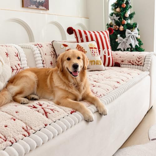 Christmas Couch Cover, Christmas Plush Sofa Cover for Dog Pet 1PC - Image 2