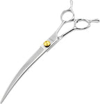Dog Grooming Scissors, 7.5" Curved Shears, Premium Stainless Steel, Safety Rounded Tip & Ergonomic Symmetrical Handles for Dogs, Cats & Pet Trimming at Home