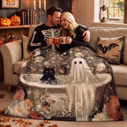 Breling Halloween Ghost Bathroom Throw Blanket Flannel Black Cat 50"x60" - Image 6