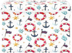 Bolaz Storage Bins with Lids and Handles,Flag Coral Starfish Anchor Life Buoy Pattern Storage Box Basket with Cover Collapsible Organizer Containers for Home Closet, Shelves - Image 2
