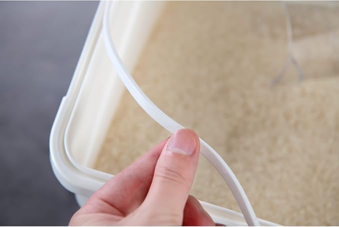15 Liter / 30 lbs Rice Storage Container with Measuring Cup, BPA free, For Rice | Grain | Pet Food | Flour, 1 count, White