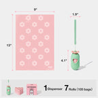 VETRESKA Dog Poop Bags Dispenser with Lavender Scented Bags, 105 Counts | Leak Proof and Extra Thick Pet Waste Bags for Walking Dog and Cats Litter, 1 Bag Holder and 7 Rolls
