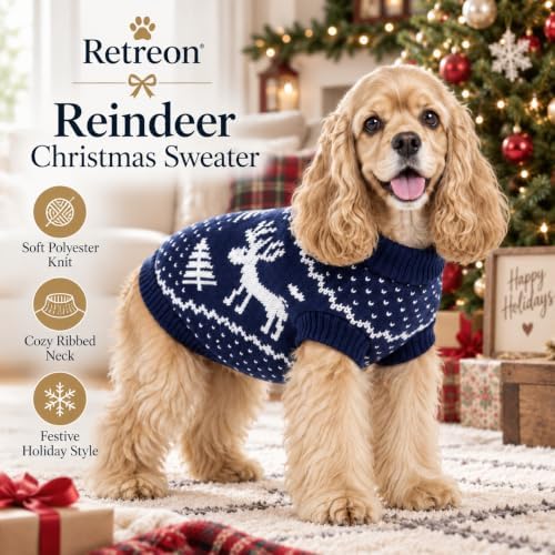 Dog Sweater for Medium Dogs Girl Boy Winter, Dog Clothes, Blue, XL - Image 3
