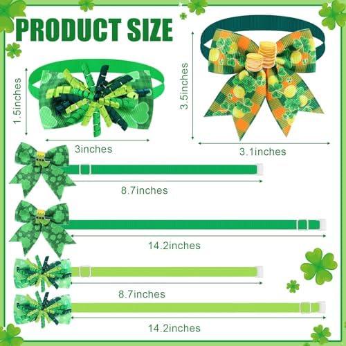 Huhumy 50 Pcs St. Patrick's Day Dog Bow Ties St. Patrick's Day Collar Bulk - Image 2