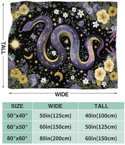 Snake Blanket Celestial Snake Throw Stuff Gifts for Girls 60"x50" - Image 2