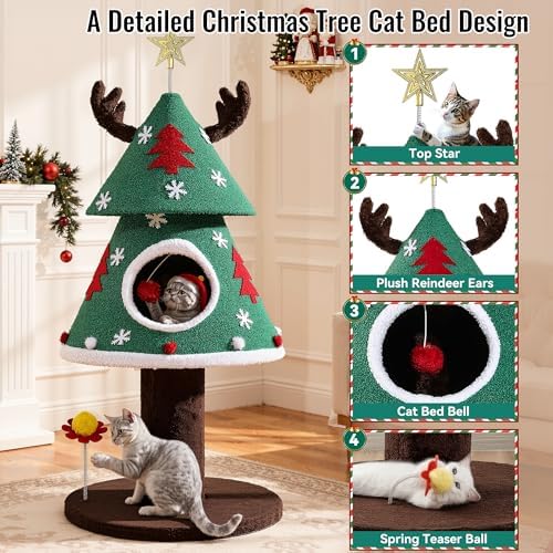 DWVO 47.2in Christmas Cat Tree - Image 6