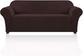Stretch Sofa Cover Slipcover Couch Covers for 3 Cushion Couch Furniture Protector Sofa Covers with Non Slip Elastic Bottom Dogs Pet Friendly Fitted(Large Sofa 90"-100",Brown)