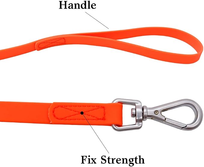 Waterproof Dog Training Leash 50FT 30FT 15FT 10FT 5FT Heavy Duty Recall Long Lead for Large Medium Small Dogs (5FT, Orange)