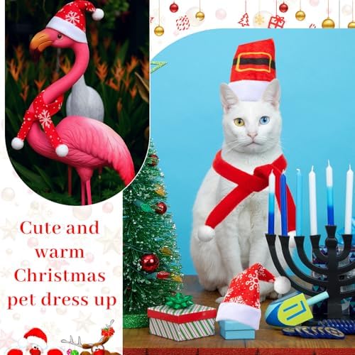 Weewooday 12 Pcs Mini Christmas Santa Hat Scarf Set, Small, Snowflake - Image 5