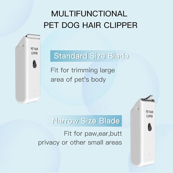 Feet Hair Trimmer, Dog Clippers,Quiet Washable USB Rechargeable Cordless Dog Grooming Kit,Electric Pets Hair Trimmers Shaver Shears for Dogs and Cats White
