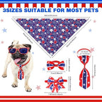 Reginary 120 Pcs 250th Anniversary Dog Bandanas Bulk 4th of July Patriotic Dog Bow Ties and Neckties Set, Red White and Blue Triangle Pet Kerchief Accessories for Small Medium Large Dogs Grooming - Image 2