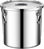 stainless steel food storage containers with lids lock clips airtight container large airtight for rice flour sugar grain coffee bean storage containers Kitchen jar (1.59gal/6L)